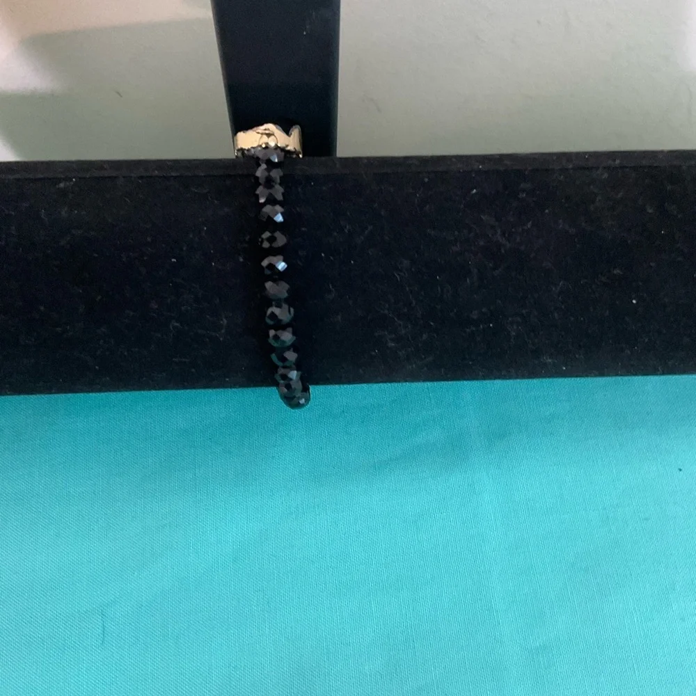 Elegant Multicolor Druzy and Black Beaded Bracelet